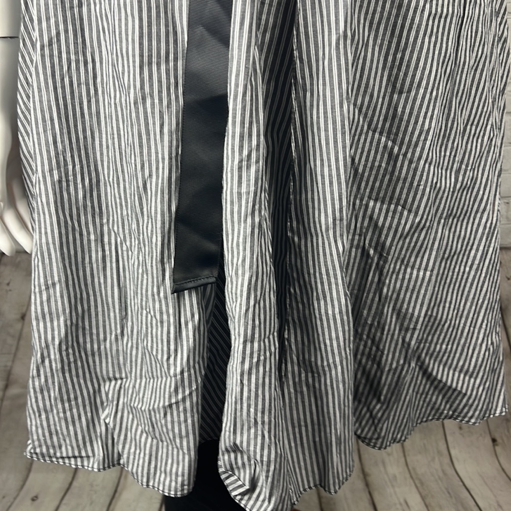 City Chic Black With Gray & White Stripe Dress (Dress Shirt Play) Plus Size 14 - Picture 7 of 8